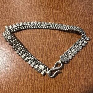 vintage antique tribal old silver anklet feet bracelet ankle chain